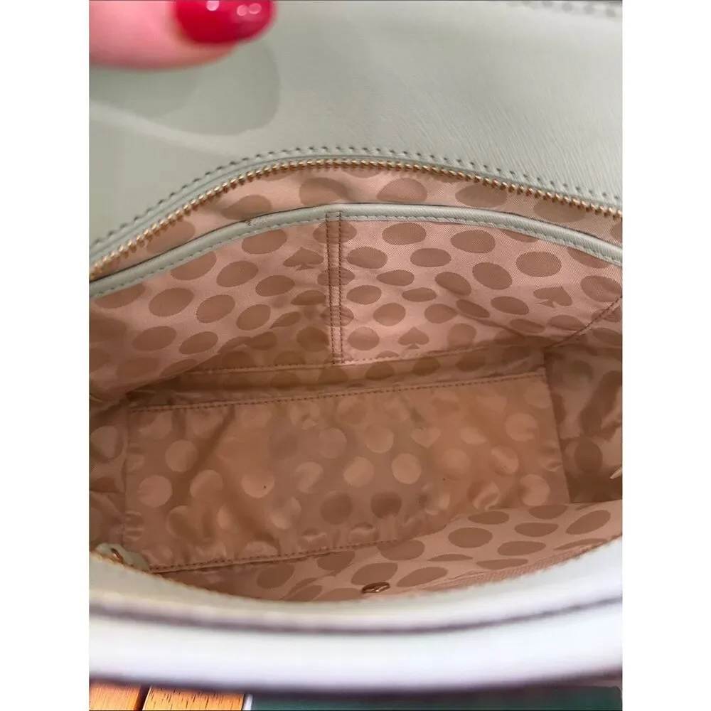 Kate Spade Mint Green Leather Satchel with Detachable Strap